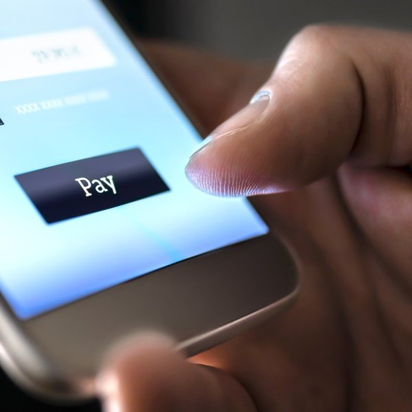 Person typing on a smartphone