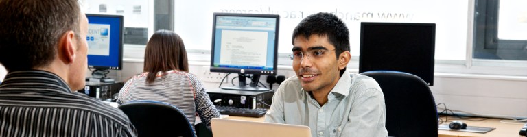 A student talking with The Careers Advice Service.