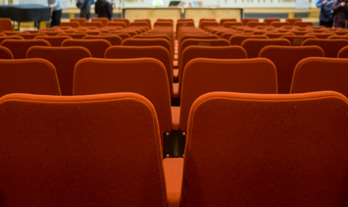 Chairs in empty lecture hall